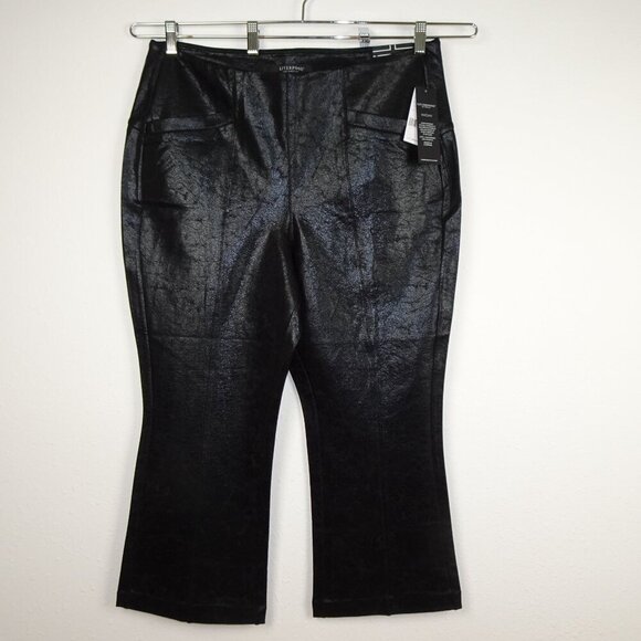 LIVERPOOL Stella Kick Flare Pants Women's Plus Size 18W Black Crackle Coated - Picture 3 of 13